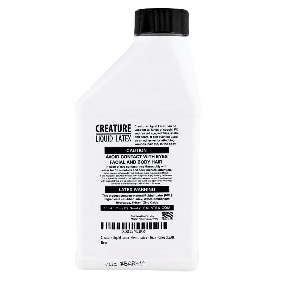 FX Latex Creature Liquid Latex Clear 16 Fl Oz (473 ml) | Professional Special Effects Makeup - view 4
