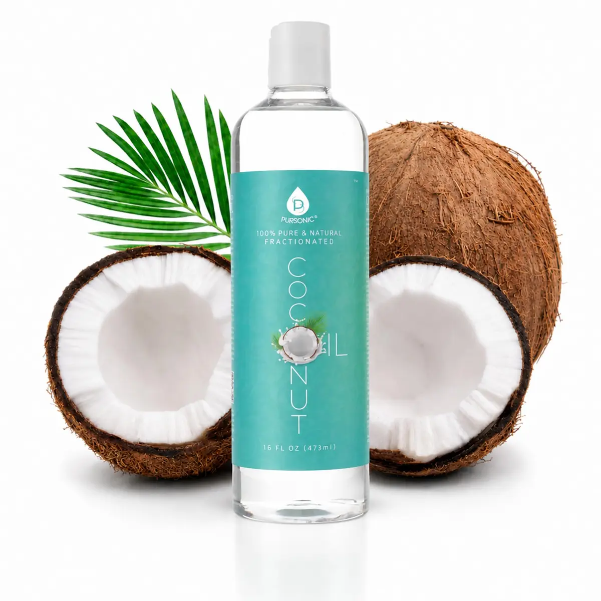 Pursonic Fractionated Coconut Oil 16 Oz | Unscented Carrier Oil for Skin & Hair - main product image