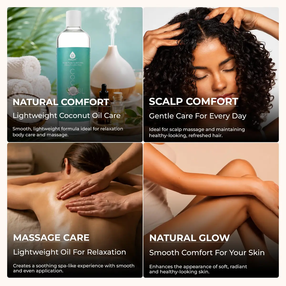 Pursonic Fractionated Coconut Oil 16 Oz | Unscented Carrier Oil for Skin & Hair - view 8