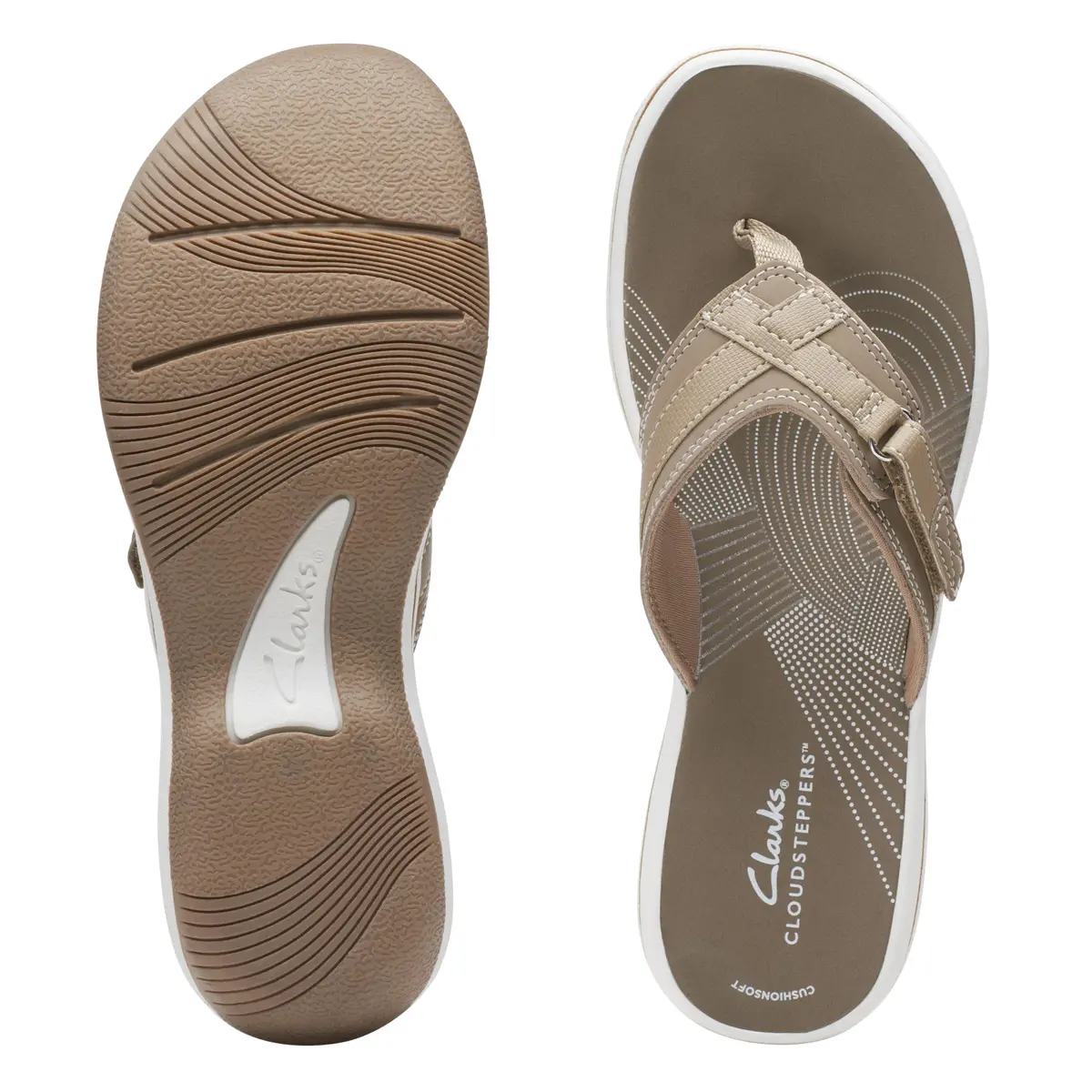 Clarks Women's Breeze Sea Flip-Flop 11 | Taupe Synthetic, Lightweight & Casual (70-120 chars) - view 8