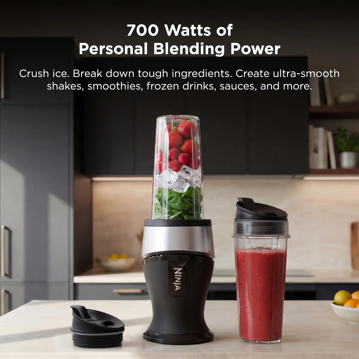Ninja Fit Compact Personal Blender 700W 500ml (16oz) with 2 Cups & Lids | Powerful Pulse Technology for Smoothies & Shakes - view 2