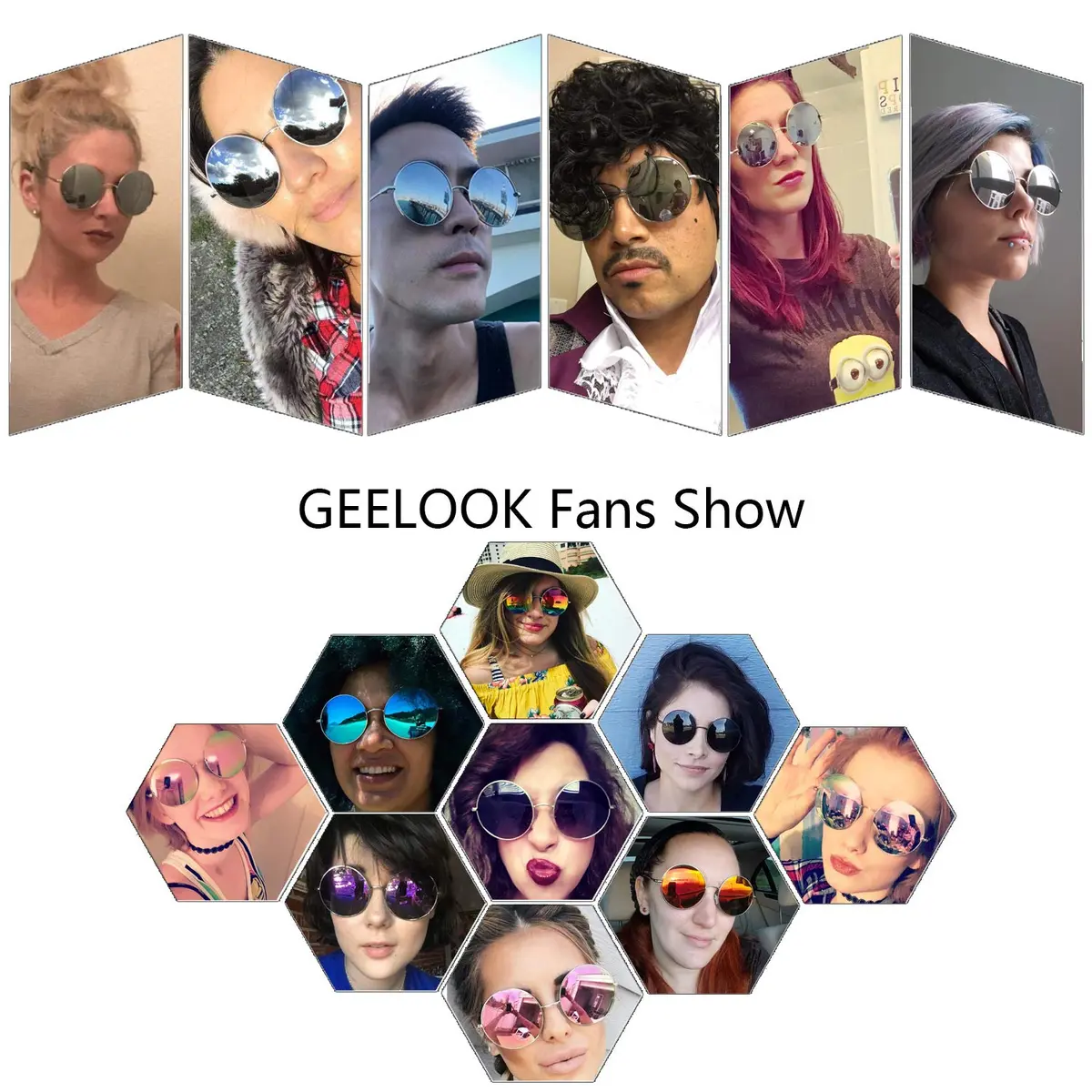 GEELOOK Round Sunglasses for Women Men Classic Oversized Mercury Lens | Polarized & Impact-Resistant - view 4