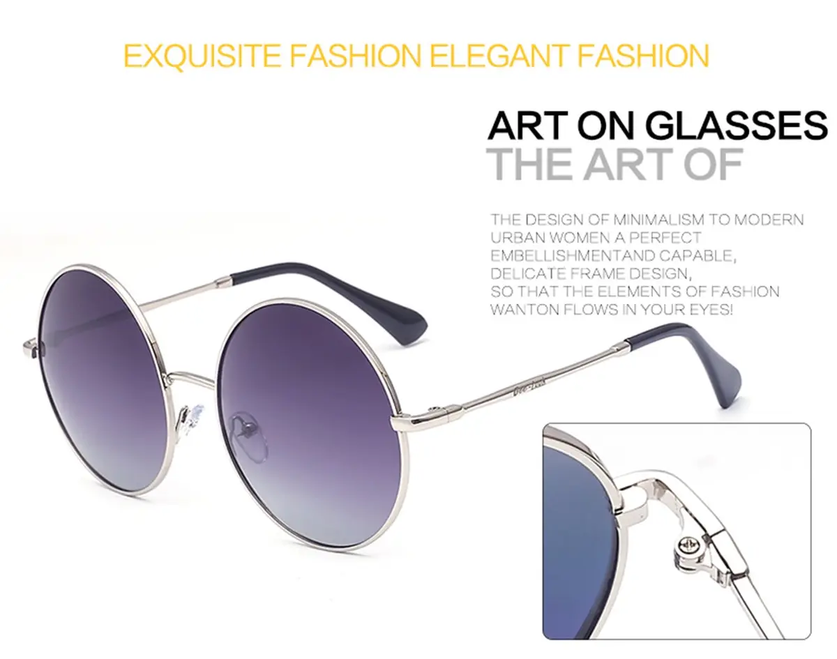 GEELOOK Round Sunglasses for Women Men Classic Oversized Mercury Lens | Polarized & Impact-Resistant - view 6