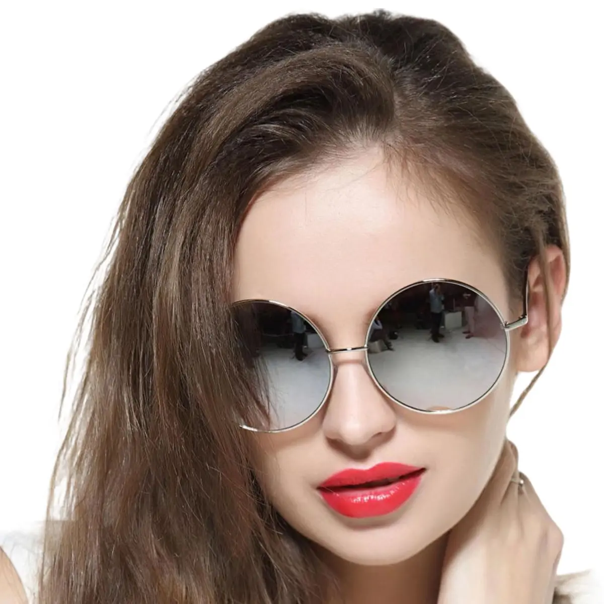 GEELOOK Round Sunglasses for Women Men Classic Oversized Mercury Lens | Polarized & Impact-Resistant - main product image