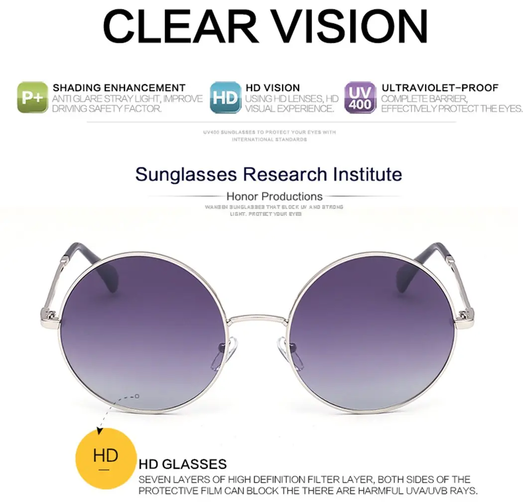 GEELOOK Classic Oversized Round Sunglasses with Mirrored Orange Lenses | Polarized UV Protection for Men & Women - view 4