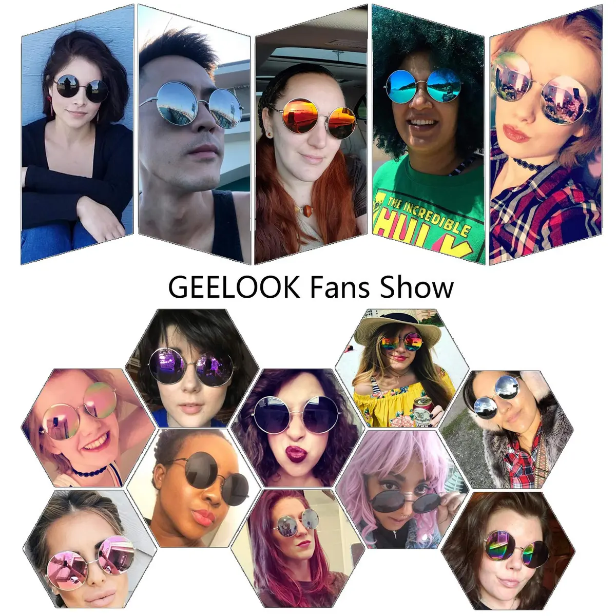 GEELOOK Classic Oversized Round Sunglasses with Mirrored Orange Lenses | Polarized UV Protection for Men & Women - view 3