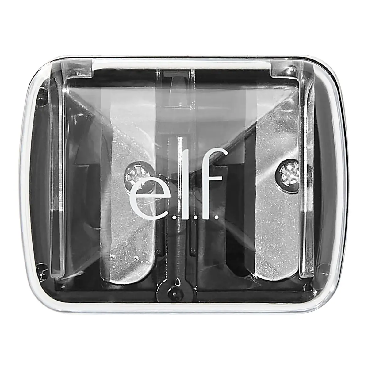 e.l.f. Dual-Pencil Sharpener with Shaving Catcher & Cleaning Pick | Compact Black - main product image