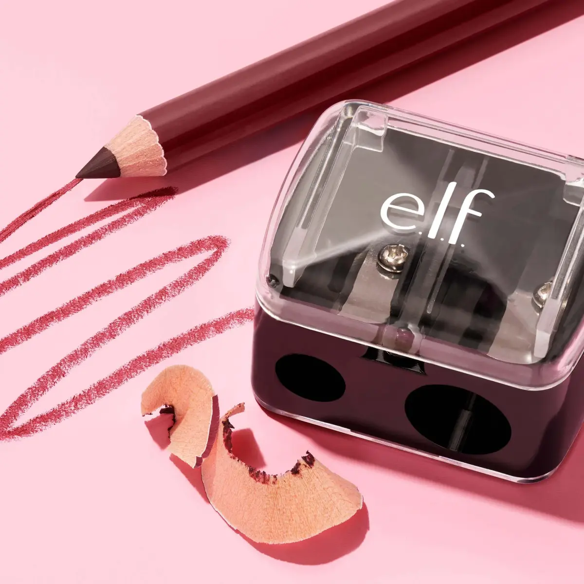 e.l.f. Dual-Pencil Sharpener with Shaving Catcher & Cleaning Pick | Compact Black - view 2