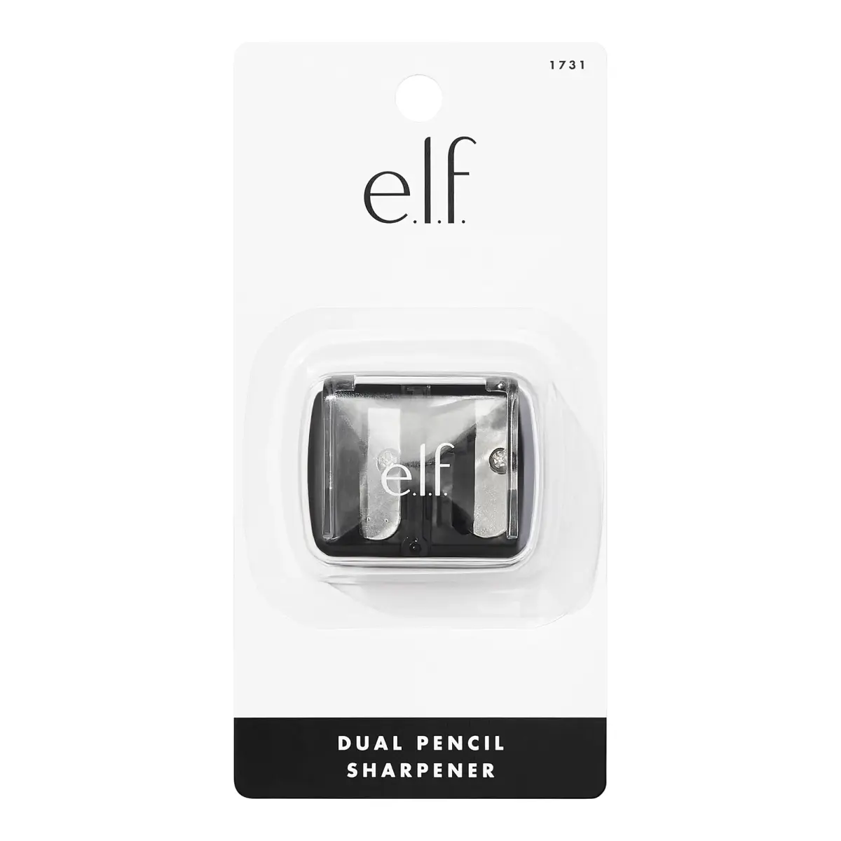 e.l.f. Dual-Pencil Sharpener with Shaving Catcher & Cleaning Pick | Compact Black - view 3