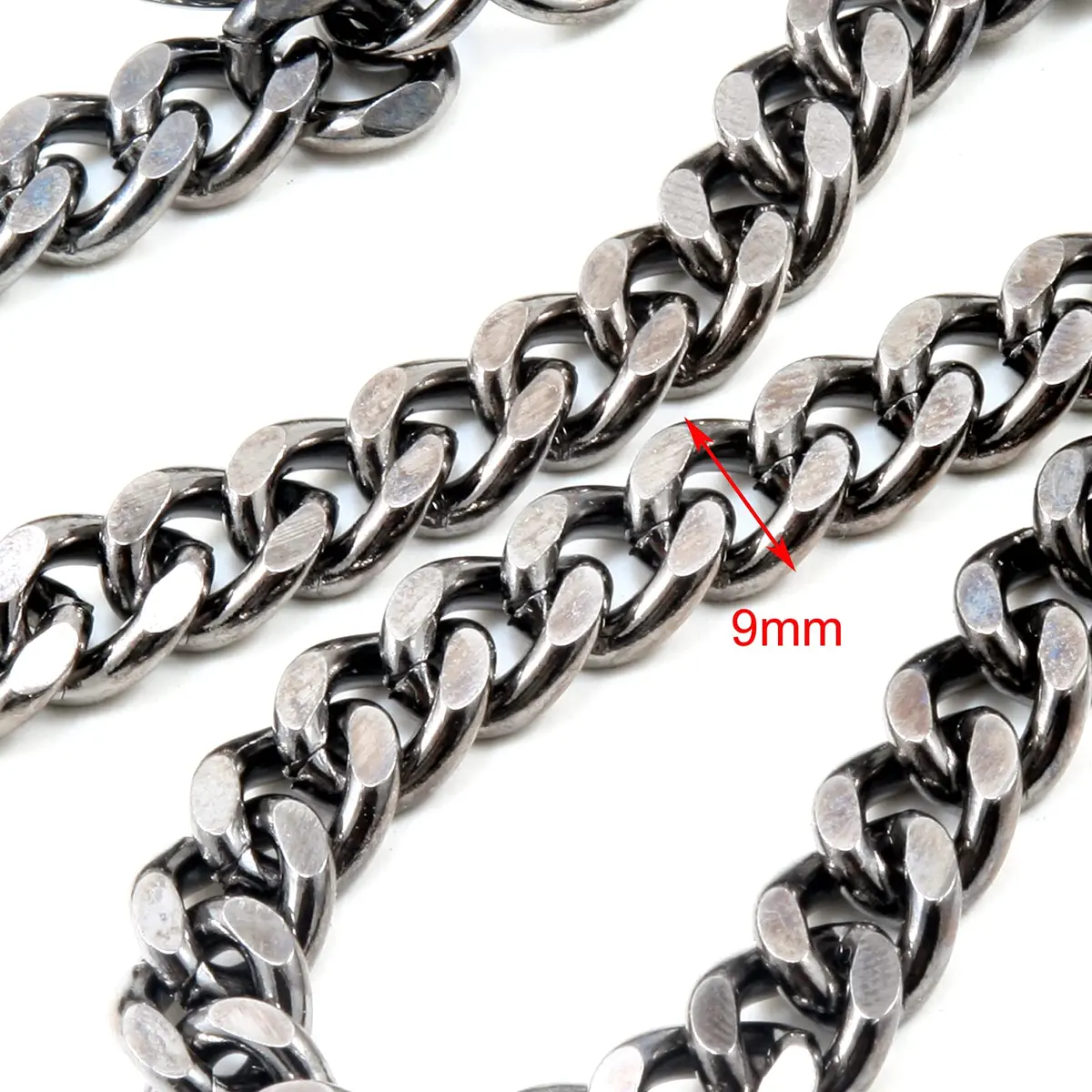 Double K Basic Strong Leash Biker Trucker Key Jean Wallet Chain (17") BLACK CS146 | Heavy Chrome Steel - view 3