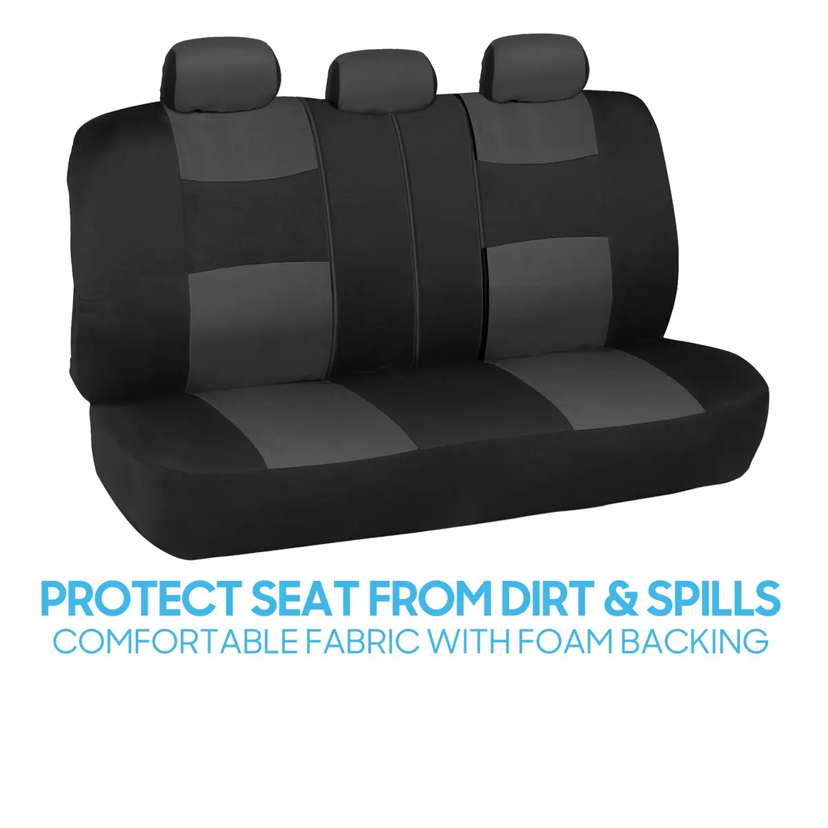 BDK PolyPro Car Seat Covers Full Set in Charcoal on Black | Universal Fit, Easy Install, All-Season Comfort - view 7