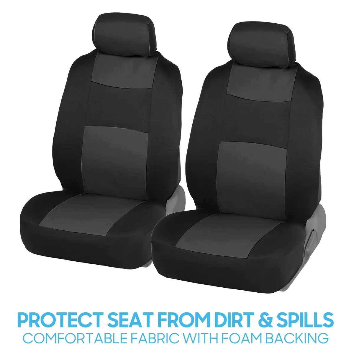 BDK PolyPro Car Seat Covers Full Set in Charcoal on Black | Universal Fit, Easy Install, All-Season Comfort - view 3