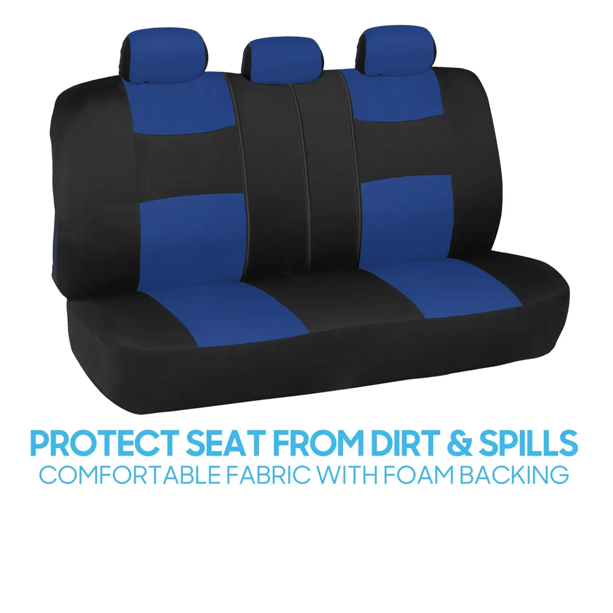 BDK PolyPro Car Seat Covers Full Set in Blue on Black | Universal Fit, Easy Install & All-Season Comfort - view 7