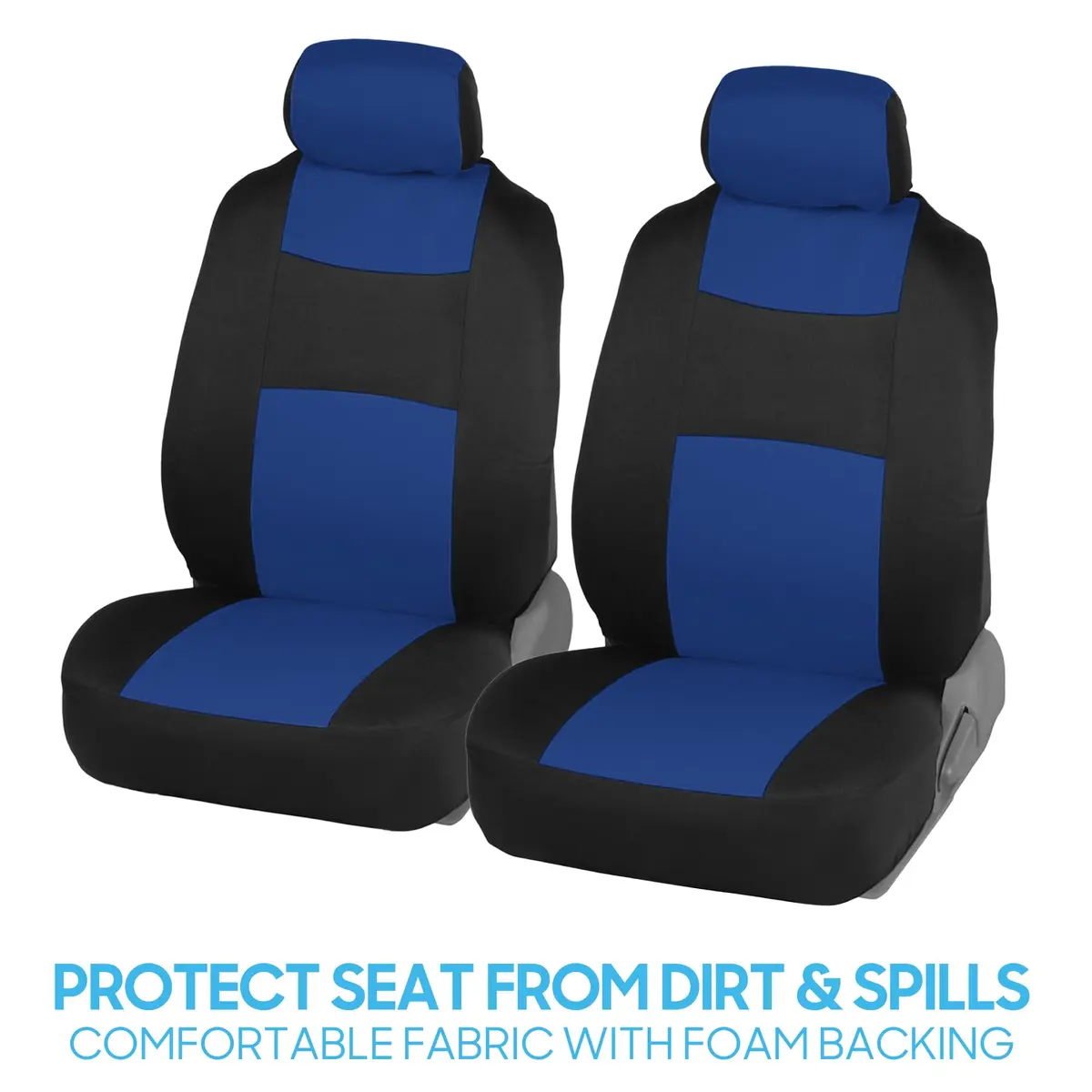 BDK PolyPro Car Seat Covers Full Set in Blue on Black | Universal Fit, Easy Install & All-Season Comfort - view 3