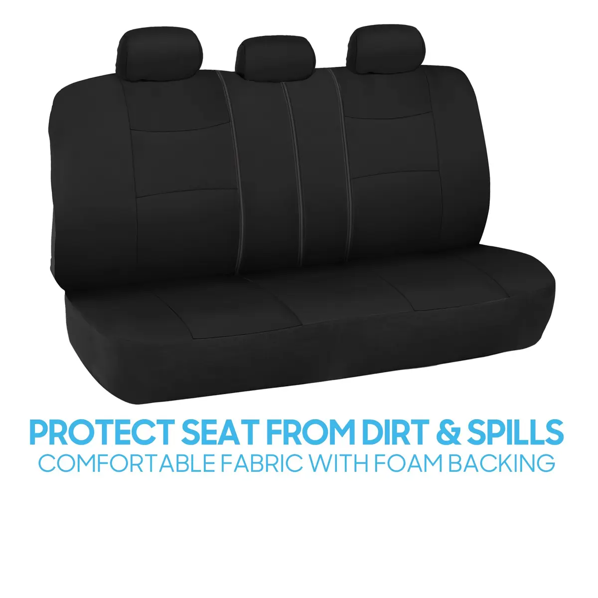 BDK PolyPro Car Seat Covers Full Set in Solid Black | Universal Fit, Easy Install & All-Season Comfort - view 7