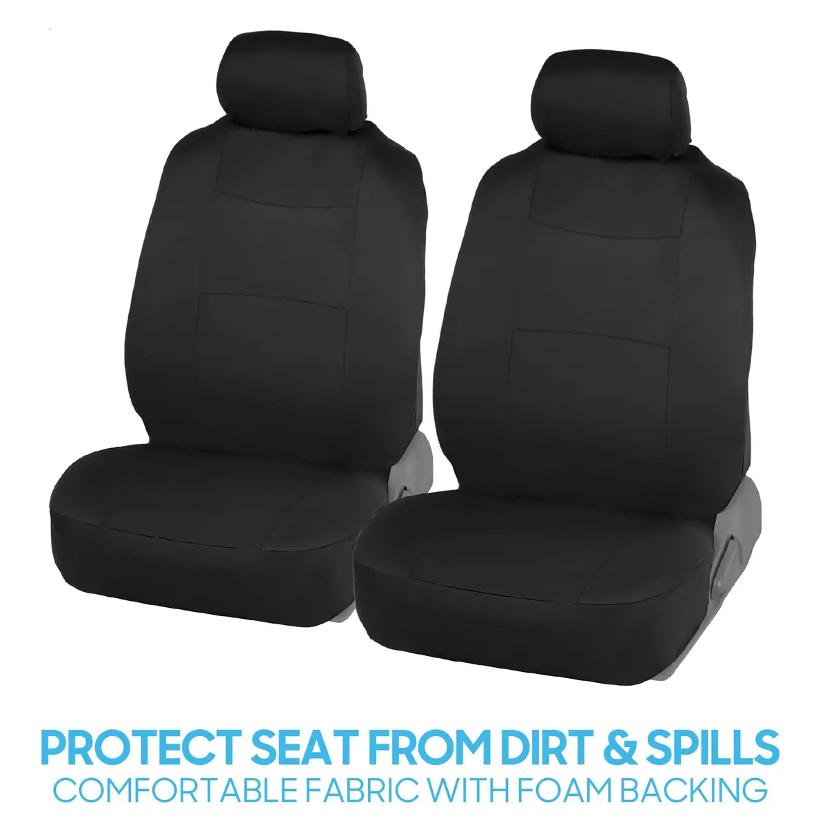 BDK PolyPro Car Seat Covers Full Set in Solid Black | Universal Fit, Easy Install & All-Season Comfort - view 3