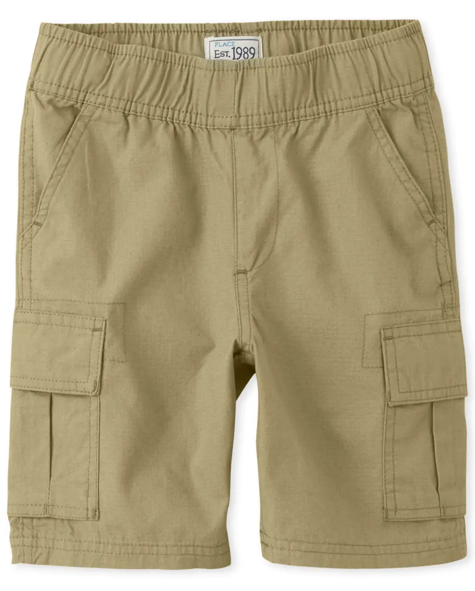The Children's Place Boys Cargo Shorts Flax Single 4S | Slim Fit, Durable Cotton, Pull-On Style - main product image
