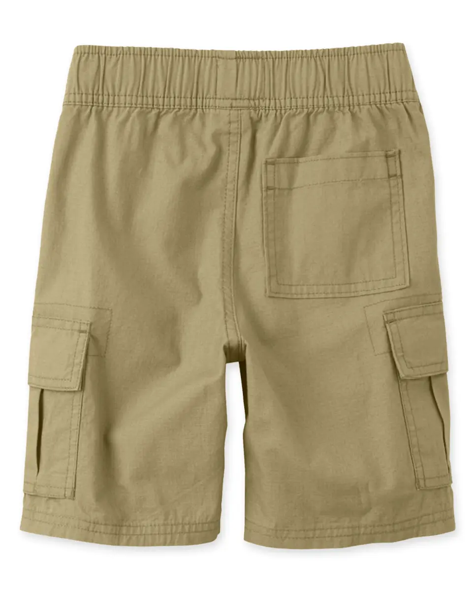The Children's Place Boys Cargo Shorts Flax Single 4S | Slim Fit, Durable Cotton, Pull-On Style - view 3