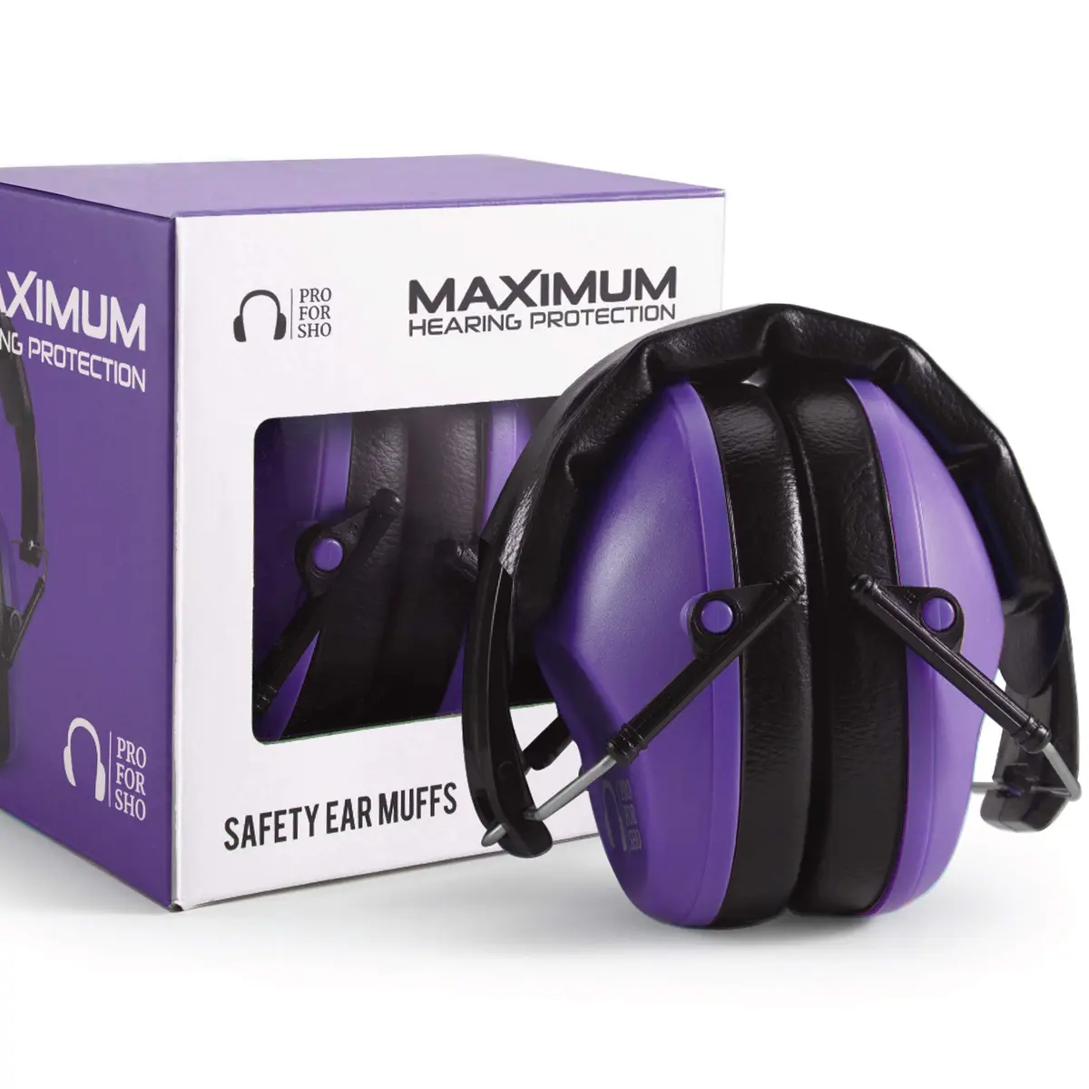 Pro For Sho 34dB NRR Noise Reduction Ear Muffs | Foldable, Compact Hearing Protection for Shooting, Yard Work, Sensory Needs - main product image