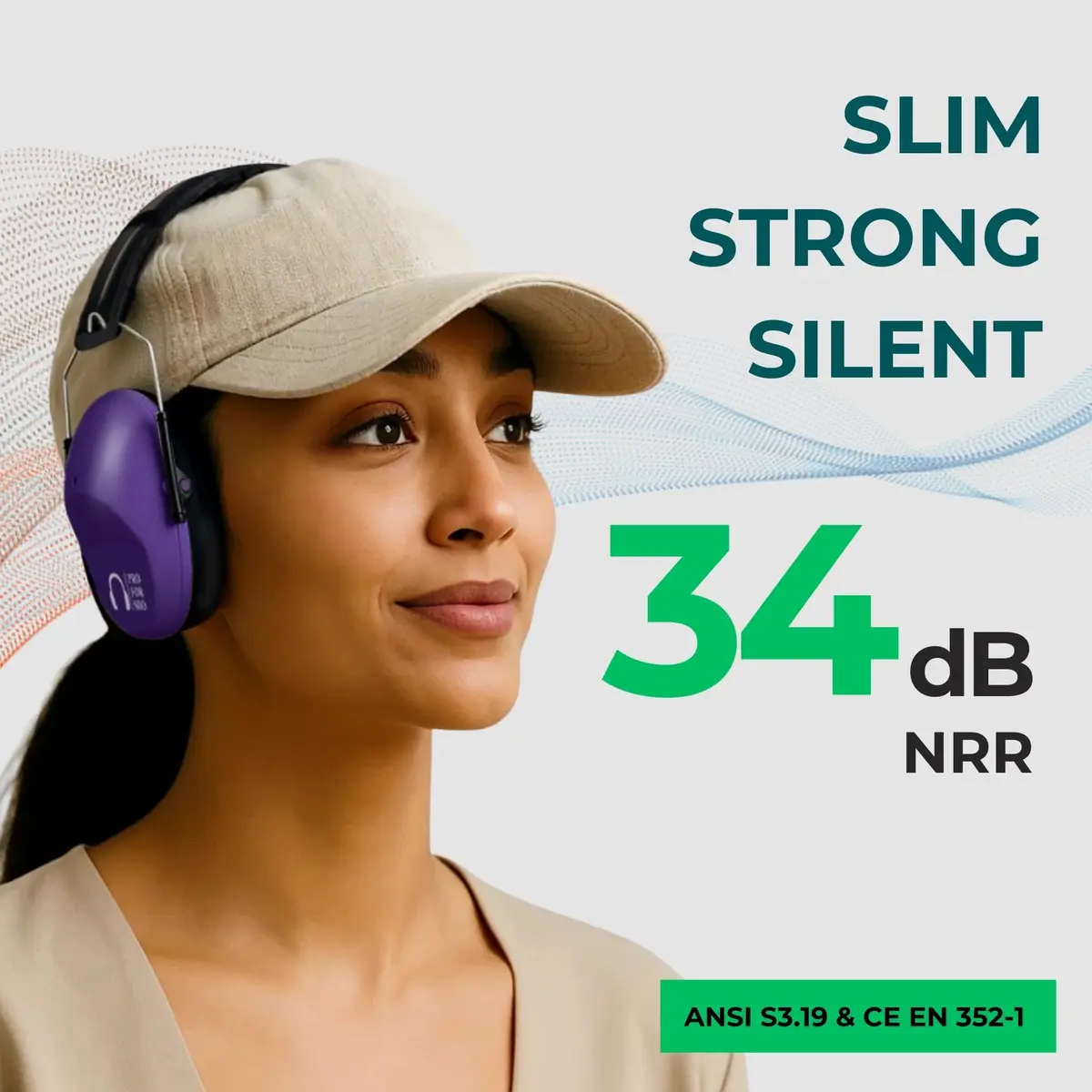 Pro For Sho 34dB NRR Noise Reduction Ear Muffs | Foldable, Compact Hearing Protection for Shooting, Yard Work, Sensory Needs - view 2