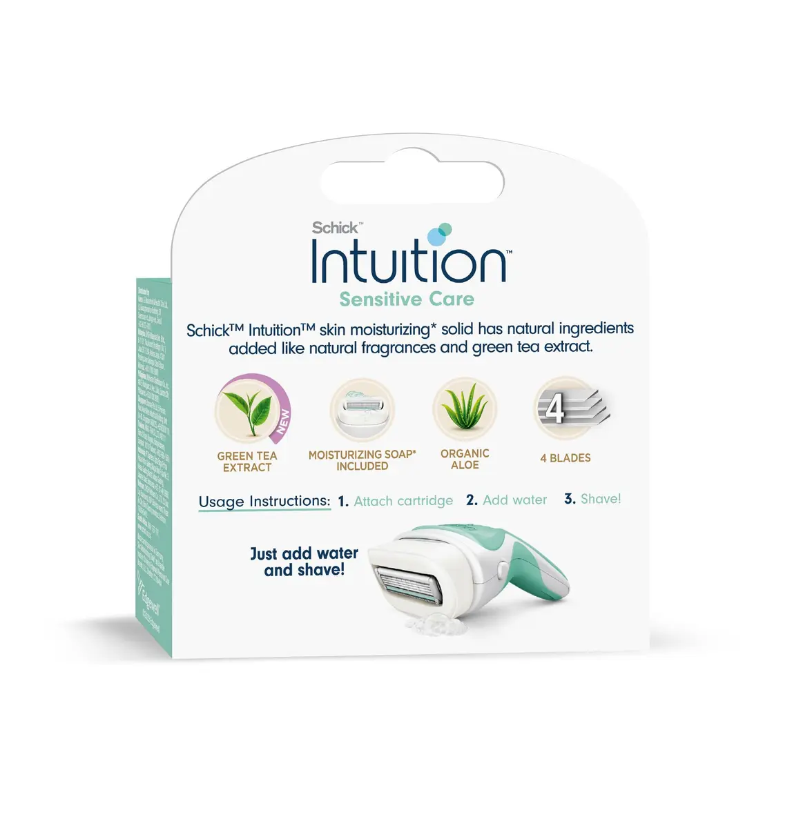 Schick Intuition Sensitive Care Razor Blade Refill Cartridges, 3 Count (Pack of 1) | 4 Blades, Aloe & Vitamin E, Fits Venus Handles - view 2