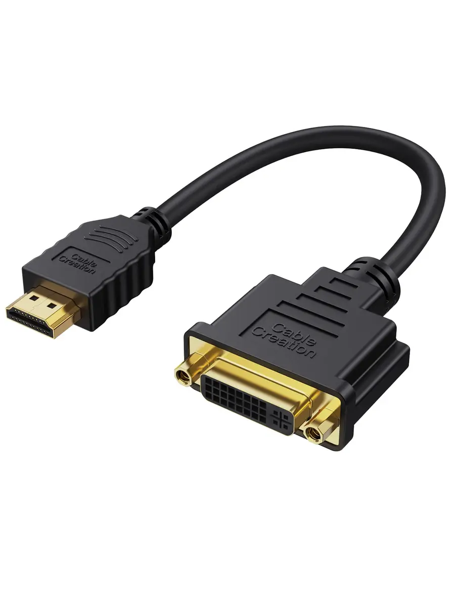 CableCreation HDMI to DVI Cable 15cm (0.5 ft) | Bi-Directional 1080P Converter - main product image