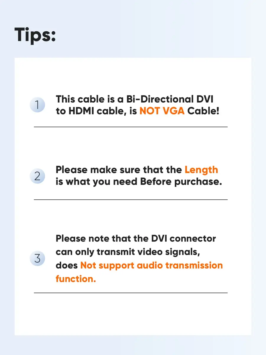 CableCreation HDMI to DVI Cable 15cm (0.5 ft) | Bi-Directional 1080P Converter - view 2