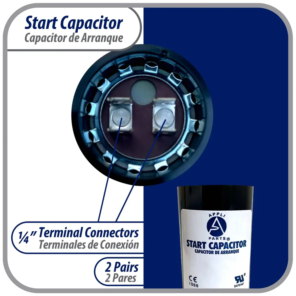 AP APPLI PARTS Motor Start Capacitor 145-175 MFD 250 VAC | Universal for Electric Motors - view 5