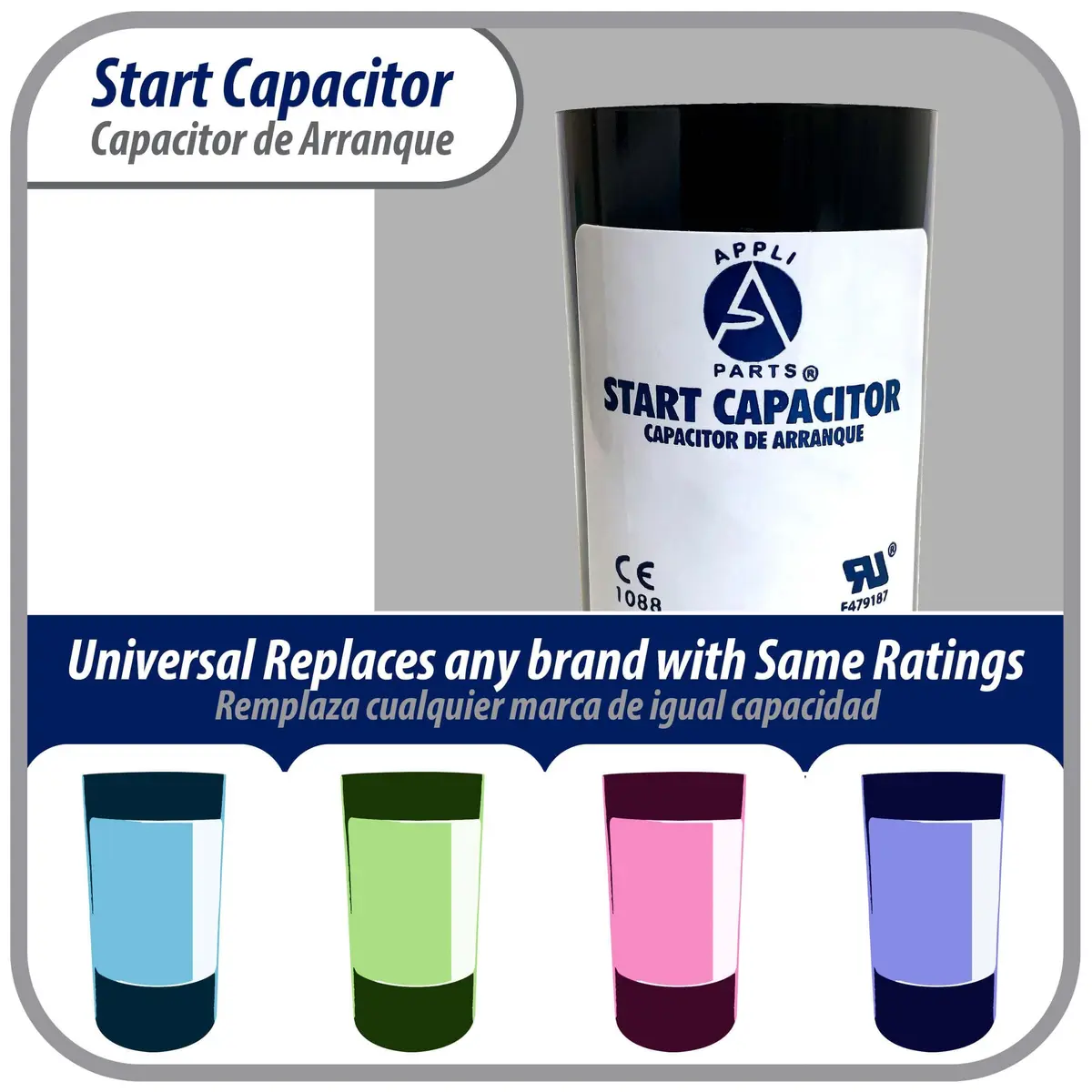 AP APPLI PARTS Motor Start Capacitor 145-175 MFD 250 VAC | Universal for Electric Motors - view 7