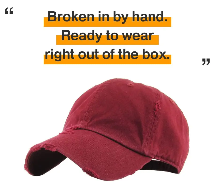 KBETHOS KBE-VINTAGE MAR Vintage Washed Cotton Baseball Cap, Maroon | Adjustable Low Profile Dad Hat - view 5