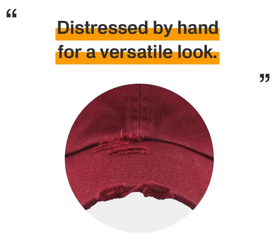 KBETHOS KBE-VINTAGE MAR Vintage Washed Cotton Baseball Cap, Maroon | Adjustable Low Profile Dad Hat - view 6