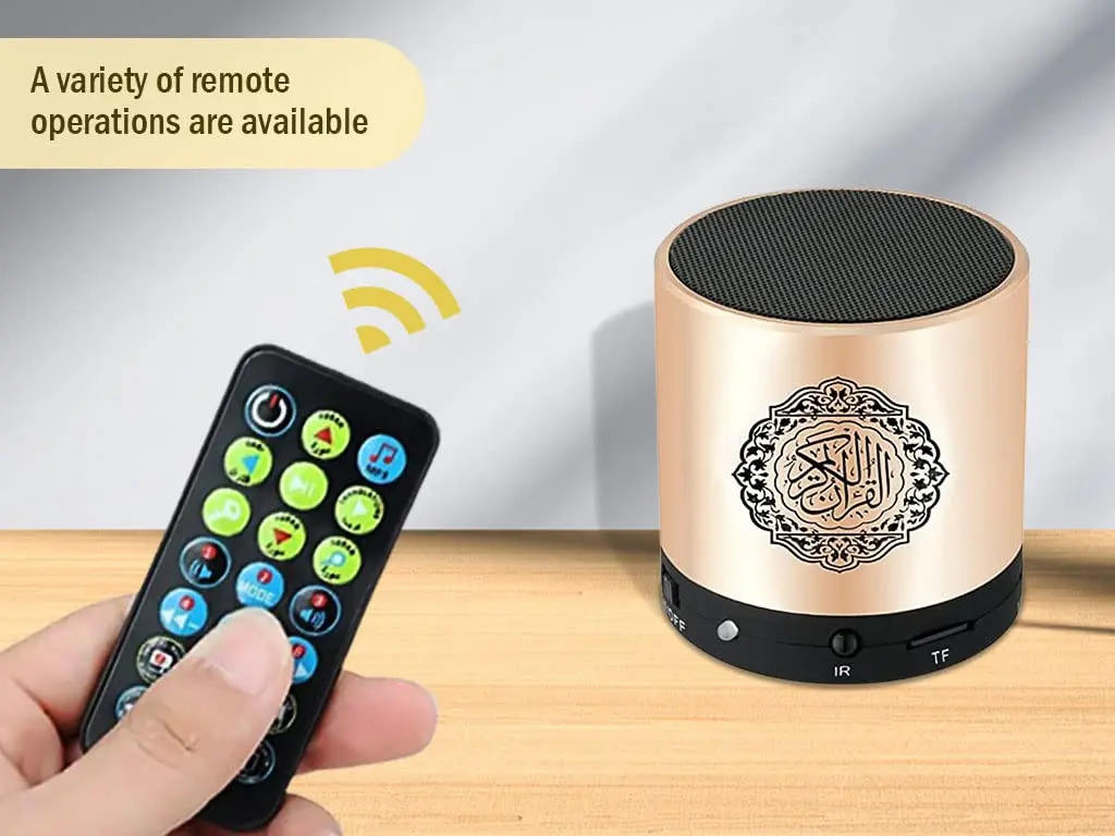Hitopin Portable Digital Quran Speaker with Remote Control 8GB Gold | 18 Reciters, 15 Translations, FM Radio - view 5