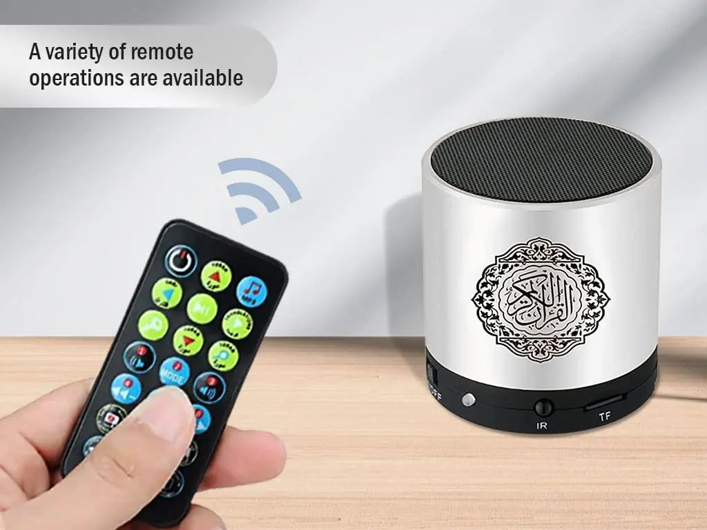 Hitopin Digital Quran Speaker FM Radio 8GB Silver | Portable Quran Player with Remote & 15 Translations - view 5