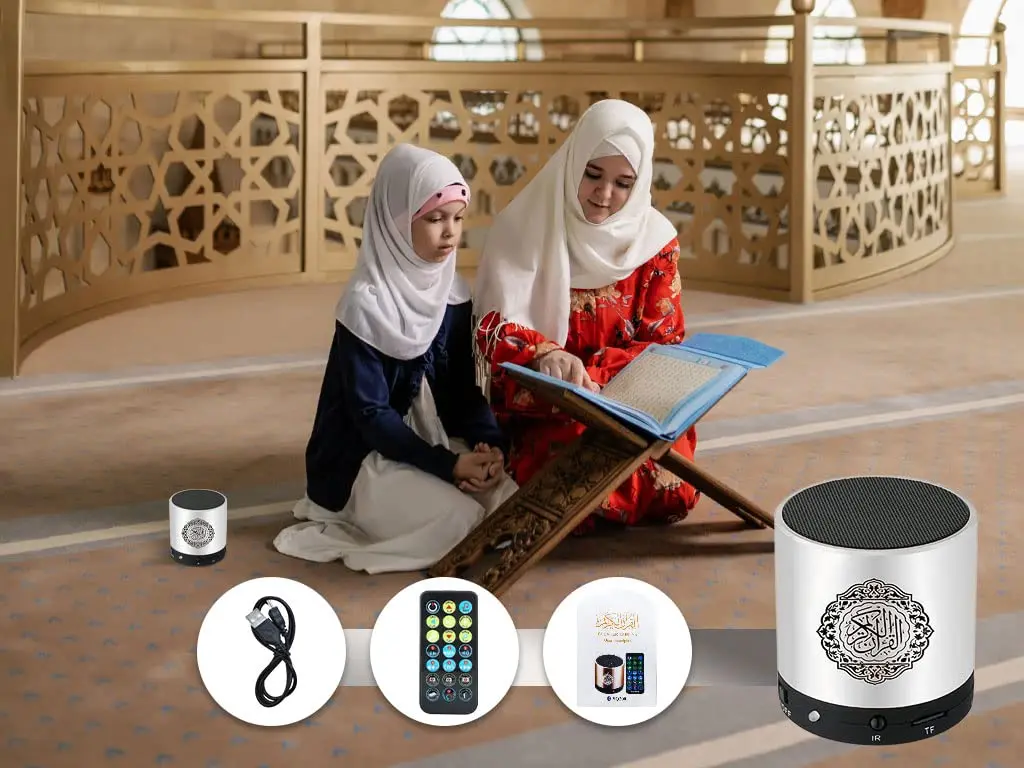 Hitopin Digital Quran Speaker FM Radio 8GB Silver | Portable Quran Player with Remote & 15 Translations - view 9