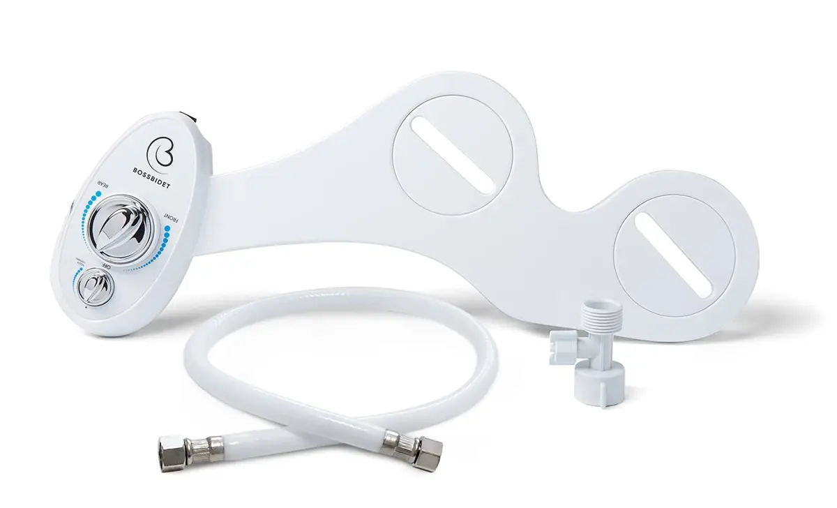 Boss Bidet Luxury White Blue Bidet Attachment for Toilet Seat | Dual Nozzles, Self-Cleaning, Non-Electric Water Sprayer - view 5