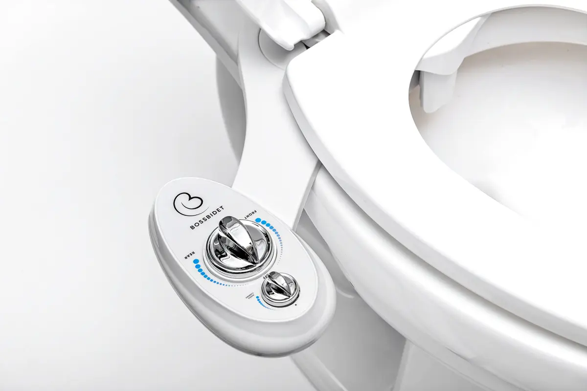 Boss Bidet Luxury White Blue Bidet Attachment for Toilet Seat | Dual Nozzles, Self-Cleaning, Non-Electric Water Sprayer - view 2
