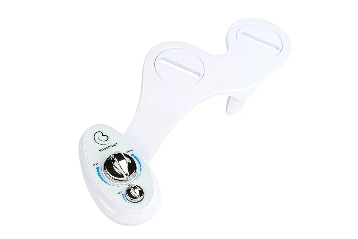 Boss Bidet Luxury White Blue Bidet Attachment for Toilet Seat | Dual Nozzles, Self-Cleaning, Non-Electric Water Sprayer - view 3