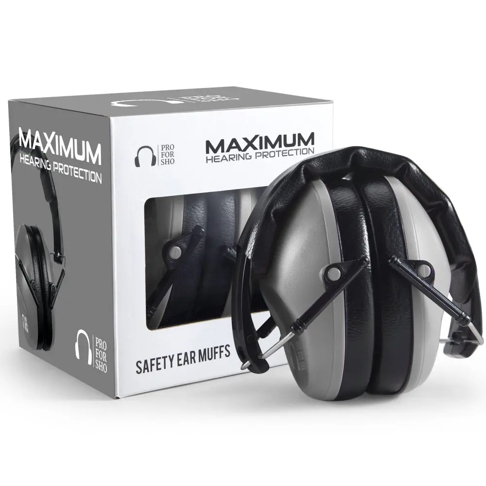 Pro For Sho 34dB NRR Noise Reduction Earmuffs | Industrial Grey Standard - main product image