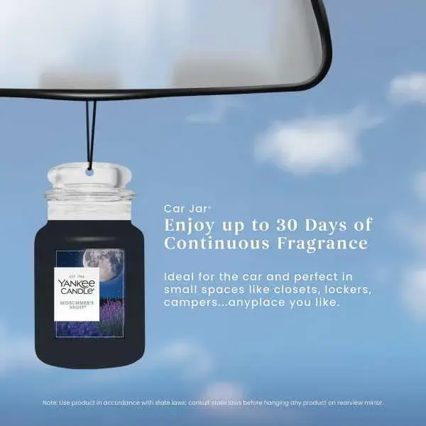 Yankee Candle Classic Paper Car Jar Air Freshener, Midsummer's Night Scent, Pack of 6 | Masculine Musk & Mahogany Cologne Fragrance - view 5