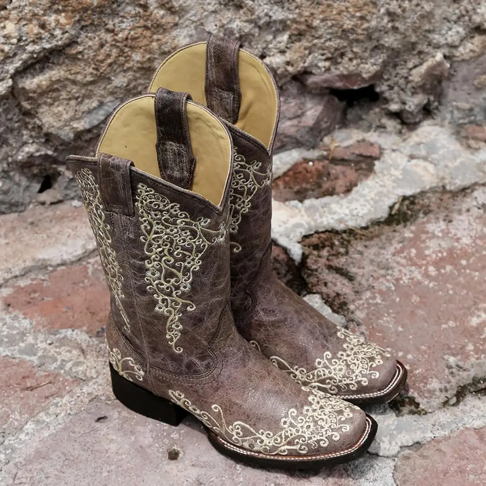 Corral Boots Women's Brown Square Toe Western Boots | Handcrafted Cowhide Leather, 8.5 US - view 2