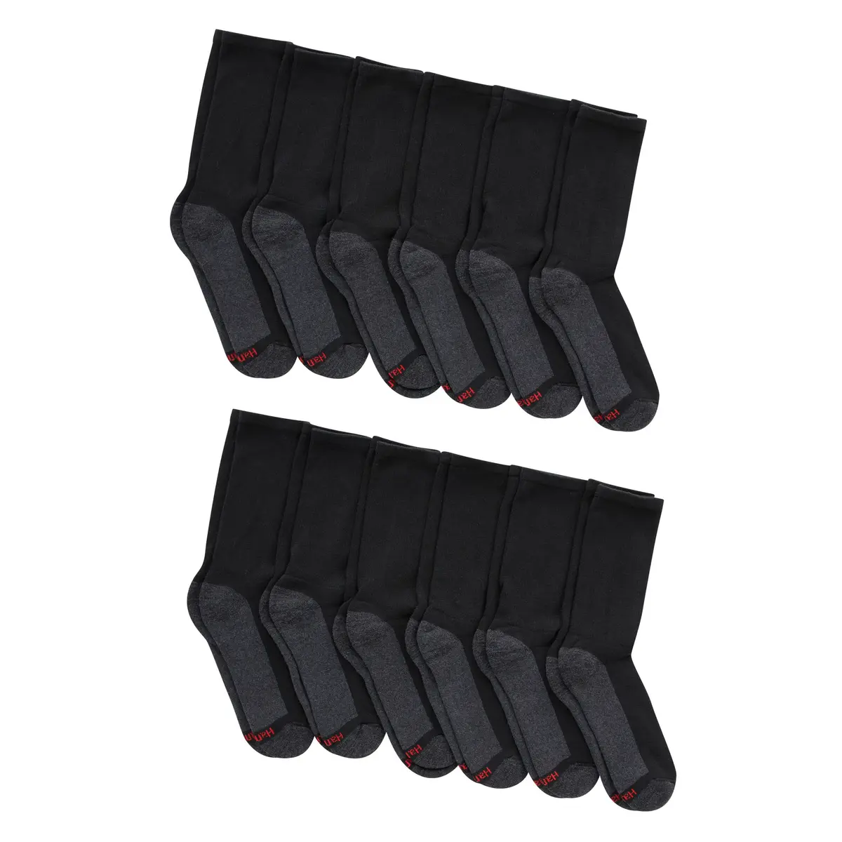 Hanes Max Cushion Crew Socks, 6-pack | Reinforced Toe & Moisture-Wicking Comfort - view 2