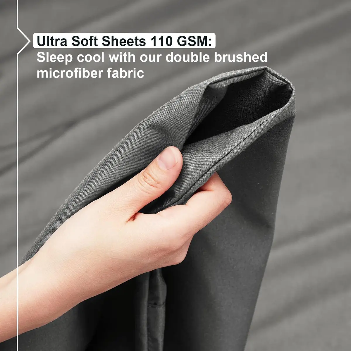 Empyrean California King Sheet Sets - 4 PC Microfiber Bed Sheets | Hotel Luxury Charcoal Gray - view 3
