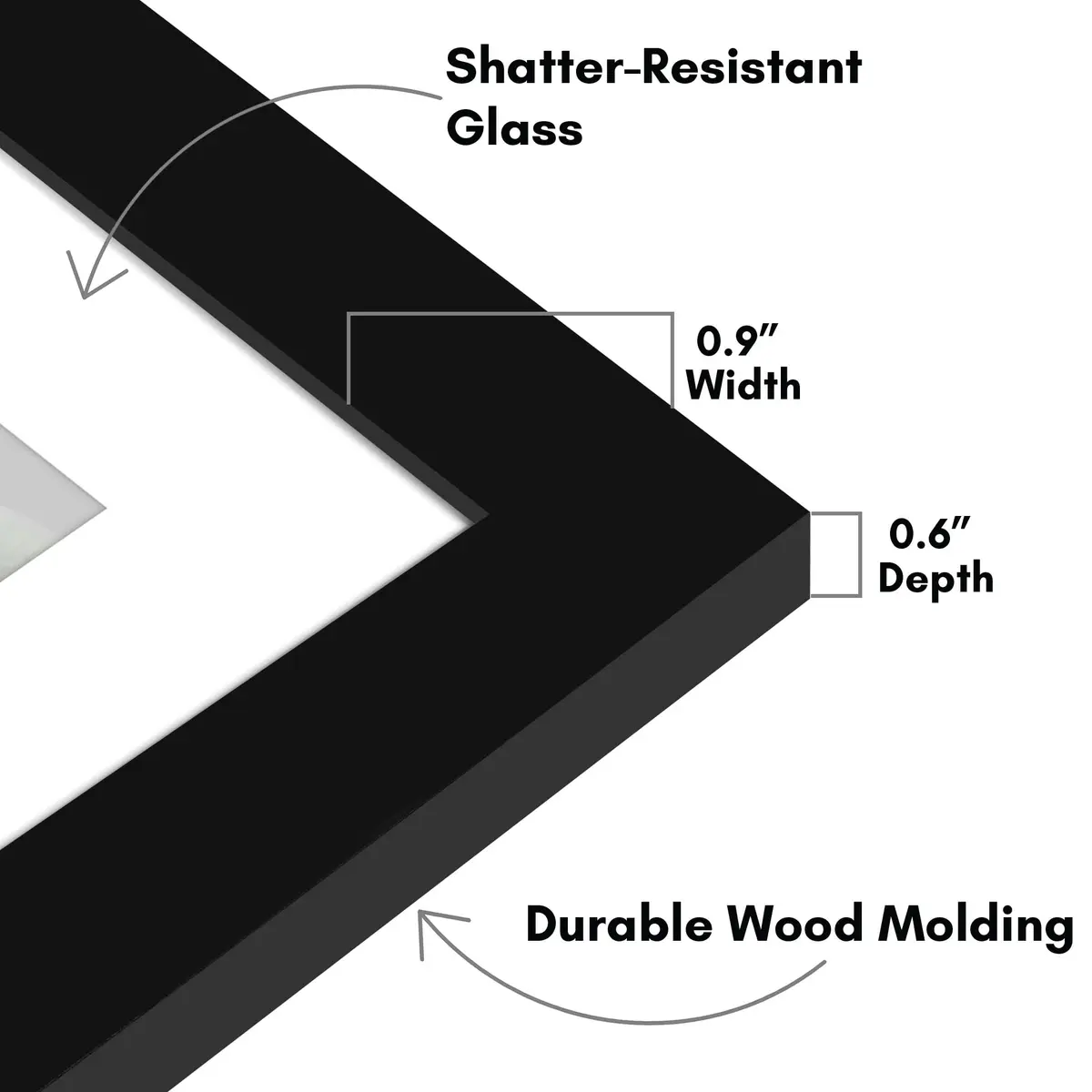 Americanflat 4x6 Double Picture Frame - Engineered Wood - Black | Versatile Wall & Tabletop Display - view 3