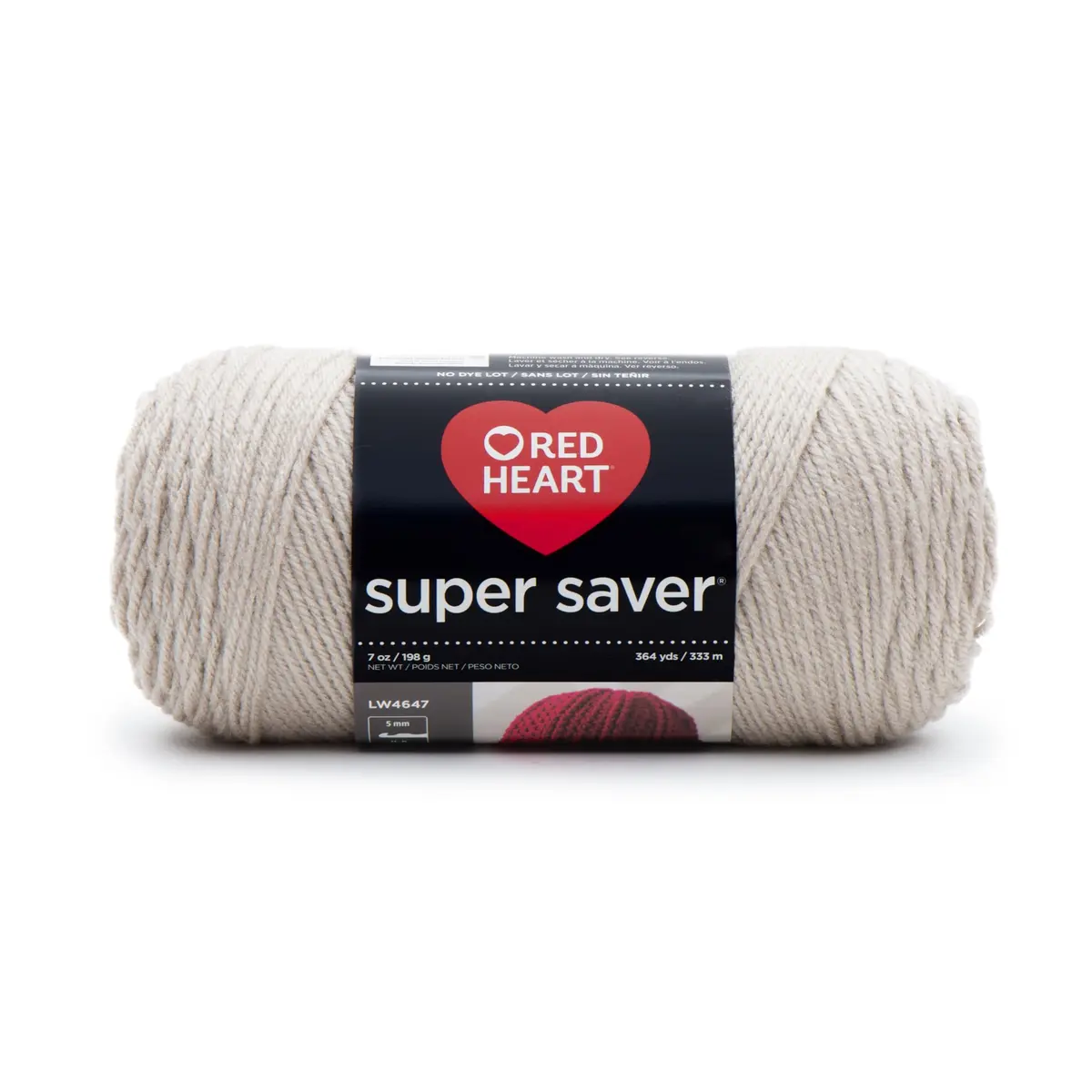 Red Heart Super Saver Oatmeal | Medium Weight Acrylic Yarn for Knitting & Crochet - main product image