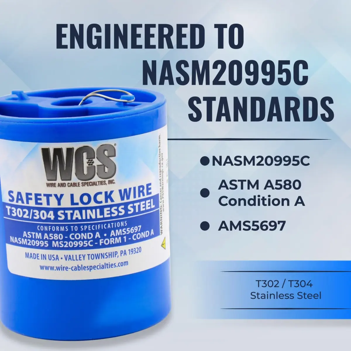 WCS .025 Inch Stainless Steel Safety Lock Wire, 5 lb Dispenser Can - view 2