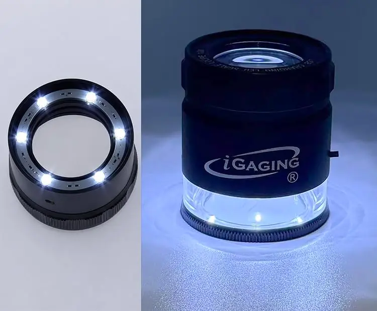 iGaging Stand Measuring Magnifier Comparator 10X Power with 9 Reticles & 7 LED Lights | Precision Glass Lens - view 7