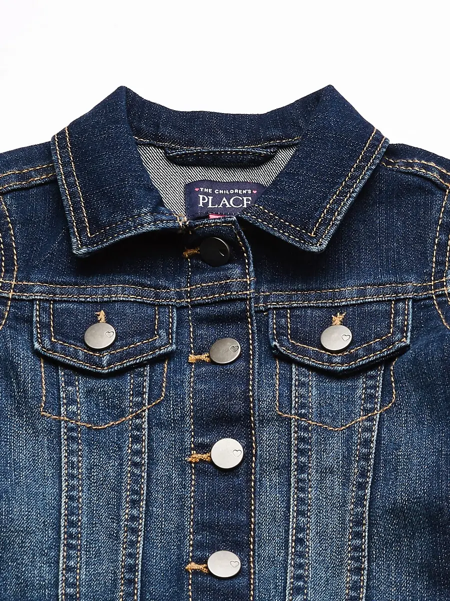 The Children's Place Baby Girls & Toddler Girls Basic Denim Jacket, China Blue, 12-18MOS | Classic, Durable & Comfortable - view 2