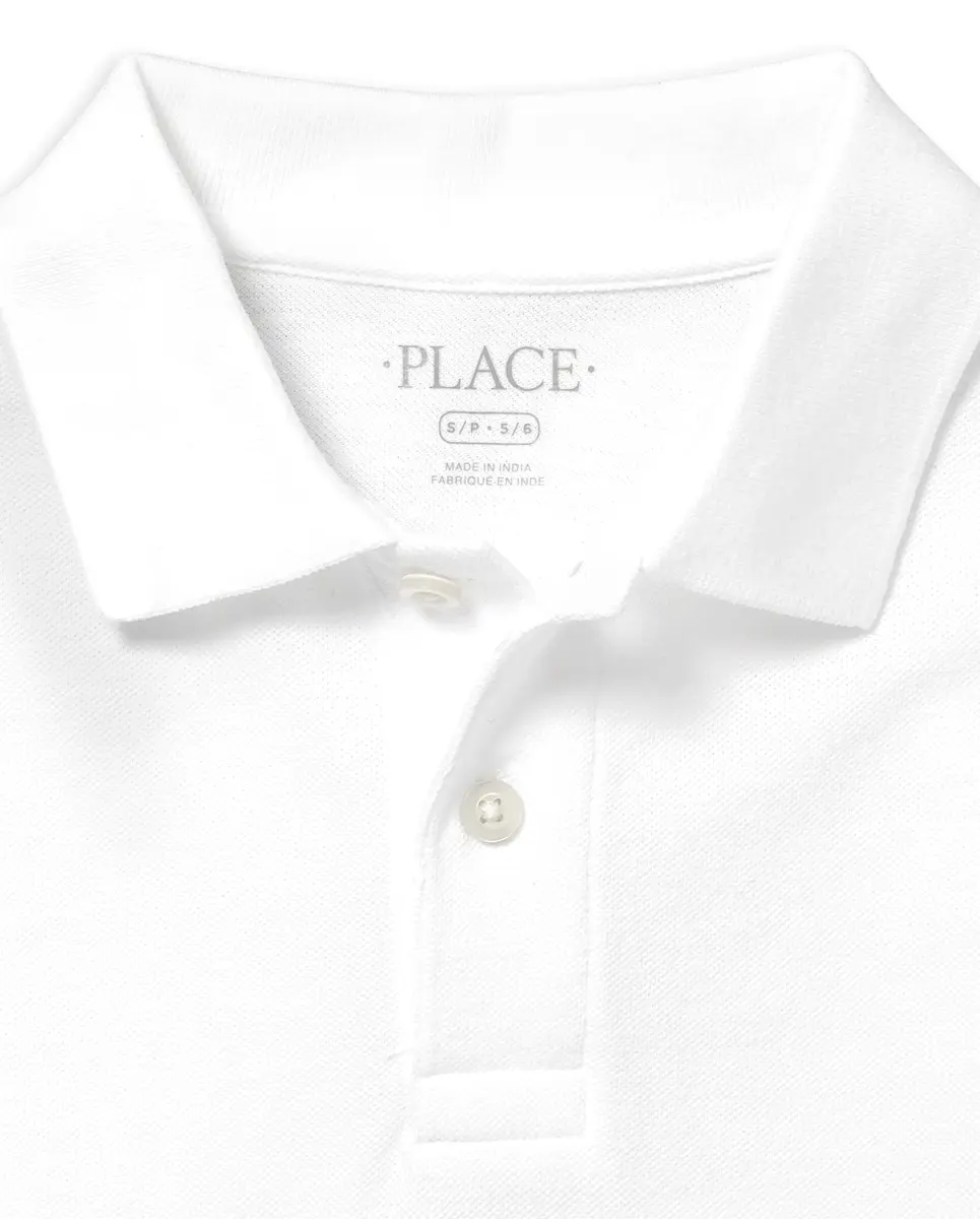 The Children's Place Baby Boys Long Sleeve Pique Polo, White, 9-12 Months | Classic Cotton Polo for Casual Comfort - view 2