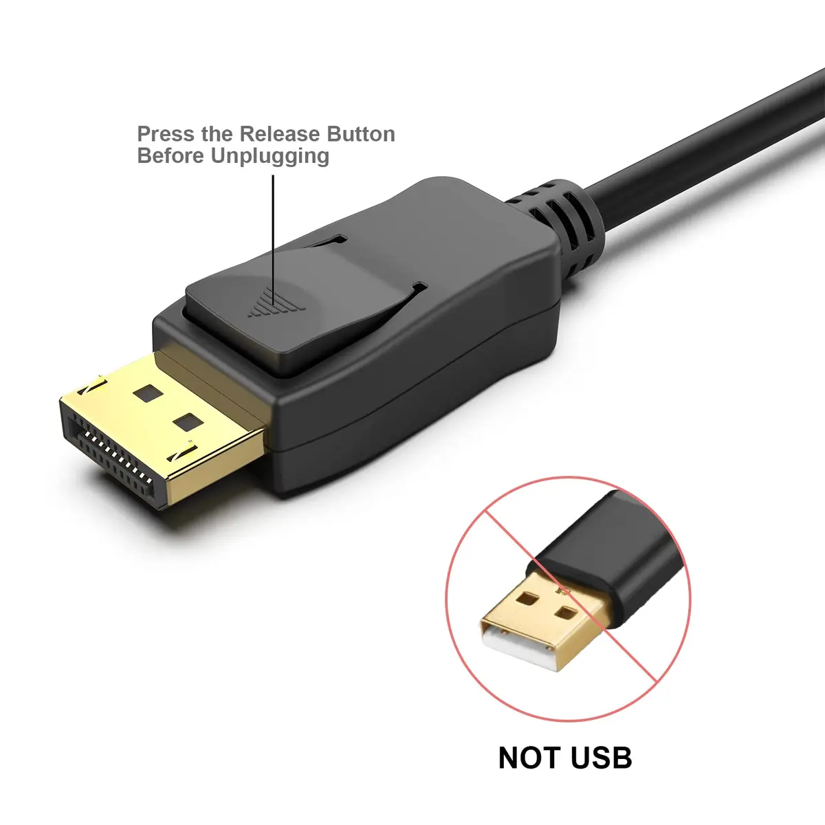 AVACON 6 ft DisplayPort to HDMI Cable, Uni-Directional DP 1.2 to HDMI 1.4, Gold Plated, for Lenovo, HP, ASUS, Dell - view 3