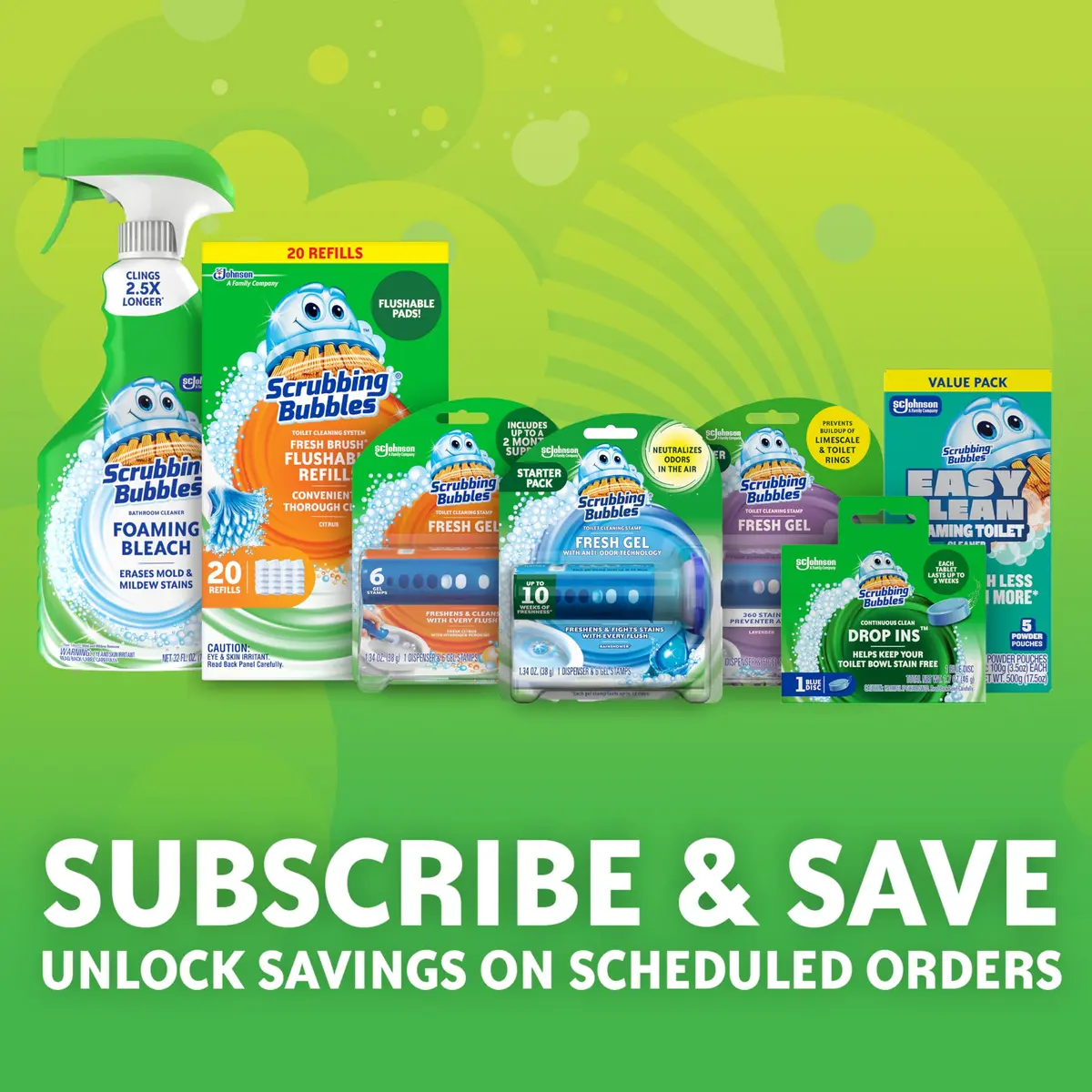 Scrubbing Bubbles Fresh Gel Toilet Bowl Cleaning Stamps Rainshower Scent 1.34oz (38g) | Helps Prevent Limescale & Rings - view 6